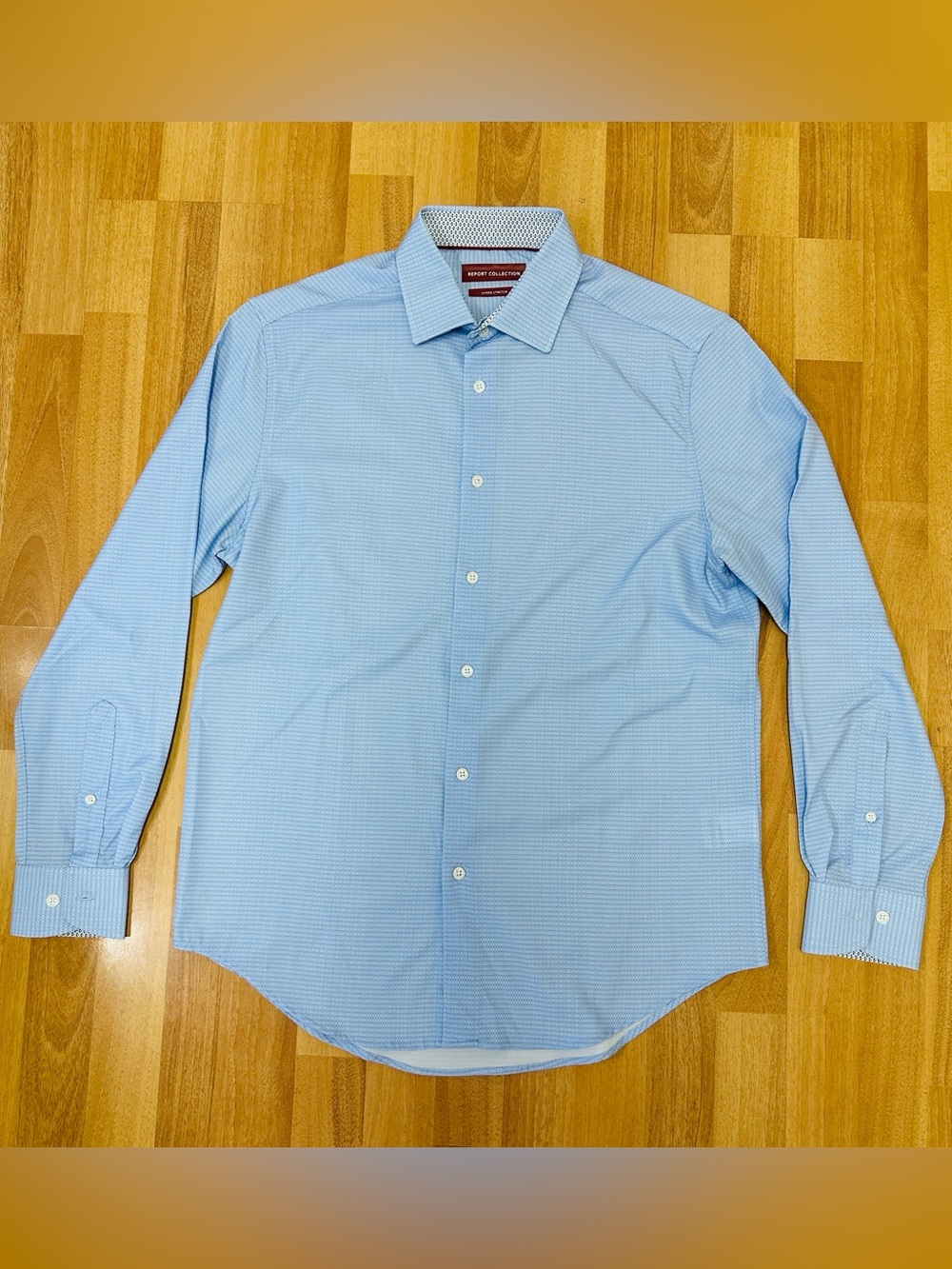 Men’s Medium Report Collection Light Blue Dress Shirt